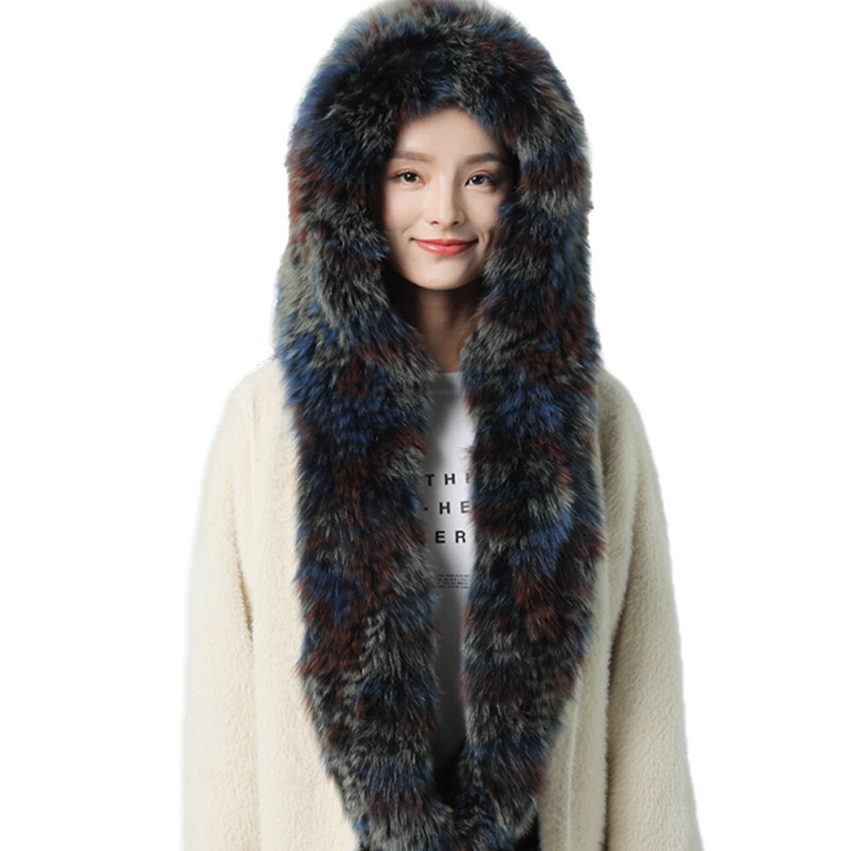 Women Accessories Sale - New Real Rabbit Fur Scarf Thickened