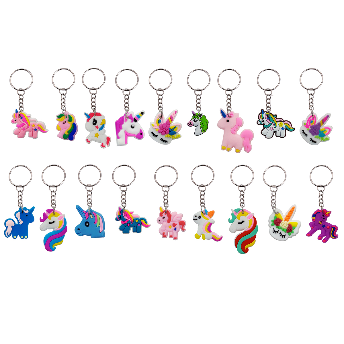 Wallet Chain Bag - 18pcs Cute horse unicorn Keychain Cartoon