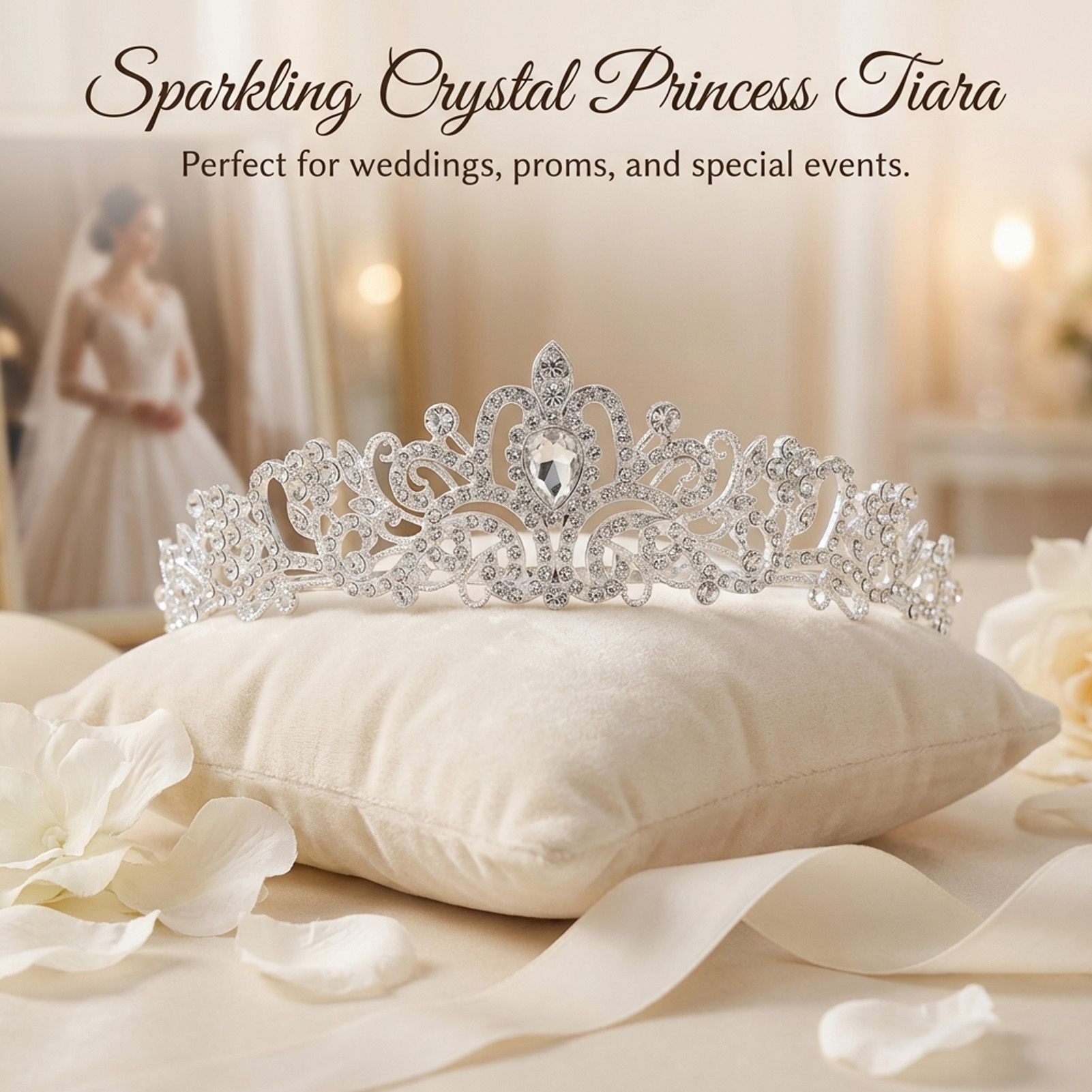 Elegant Bridal Crown Sparkly R - Women'S Accessories And Jewelry review and price