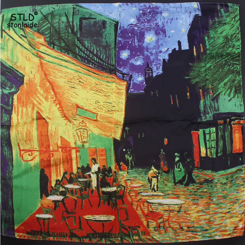 55X55CM Eruo Van Gogh Oil Pain - Silk Scarf Square review and price