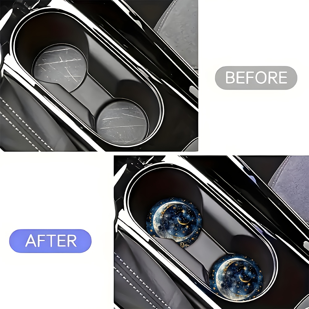 2pcs Starry Night Moon Car Cup - Women Accessories Holder review and price