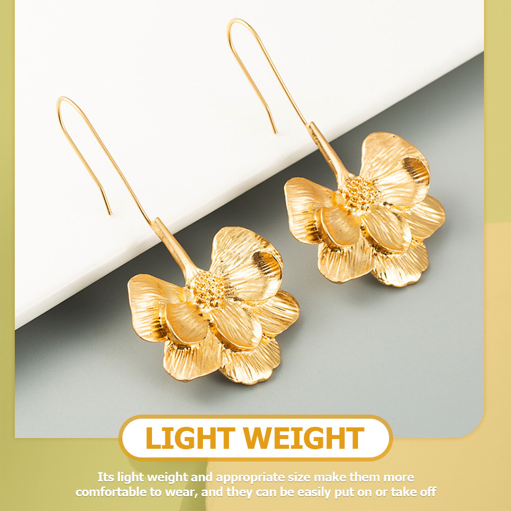 1Pair Metal Flower Earrings Wo - Women'S Accessories Gift Ideas review and price