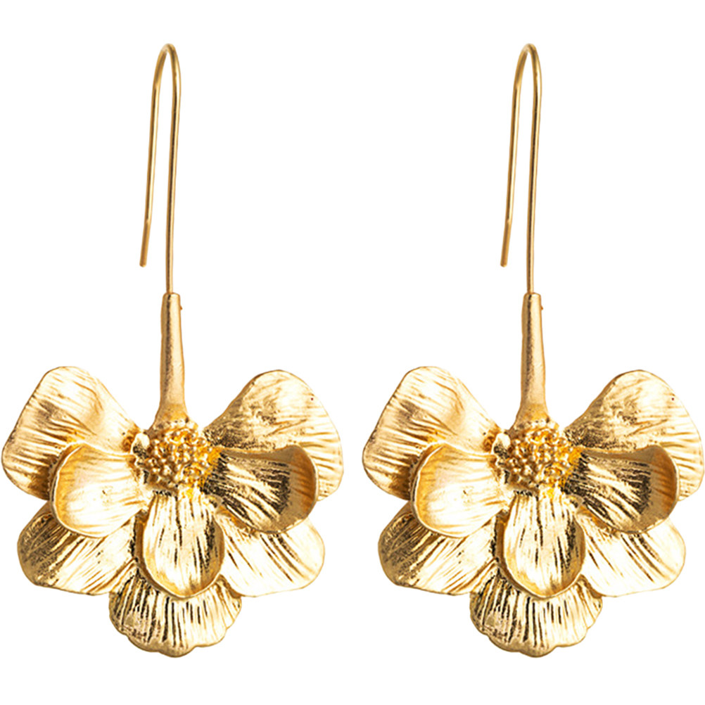 1Pair Metal Flower Earrings Wo - Women'S Accessories Gift Ideas review and price