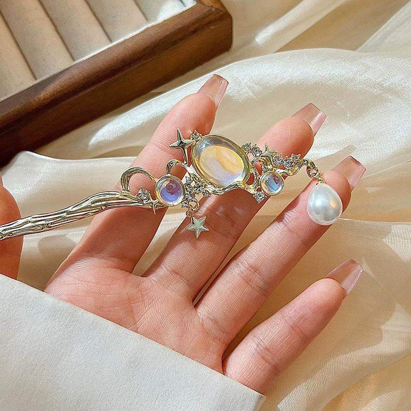 Moonstone Hairpin with Star &  - Pearl Hair Pin review and price
