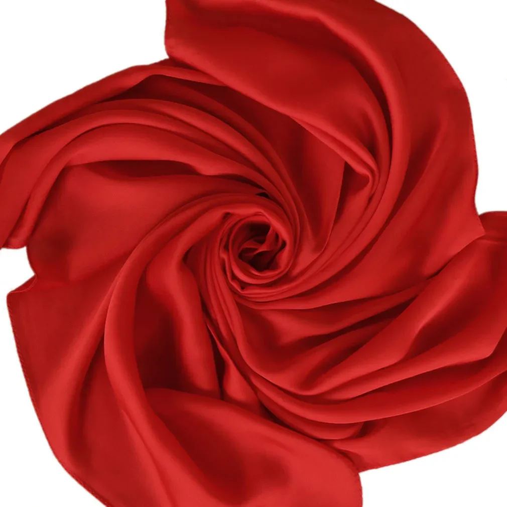 Satin Scarf Women 70cm Solid C - Silk Scarf Square review and price
