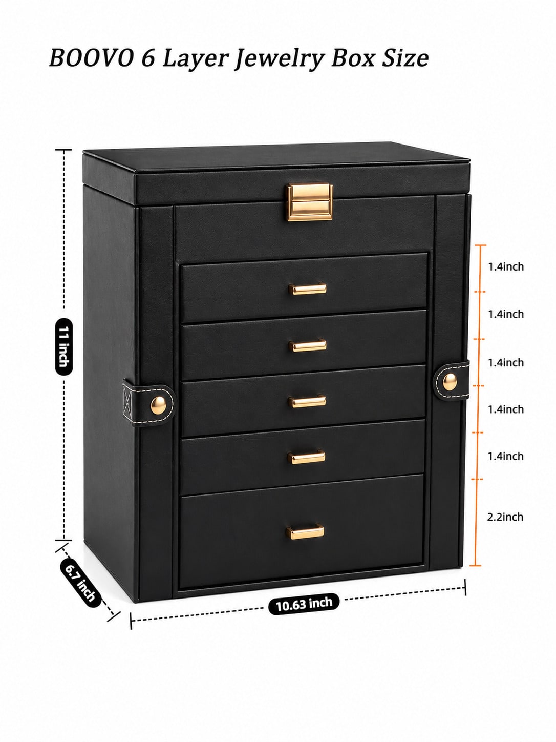 1PC Large 6-Layer PU Leather J - Women Accessories Drawer review and price