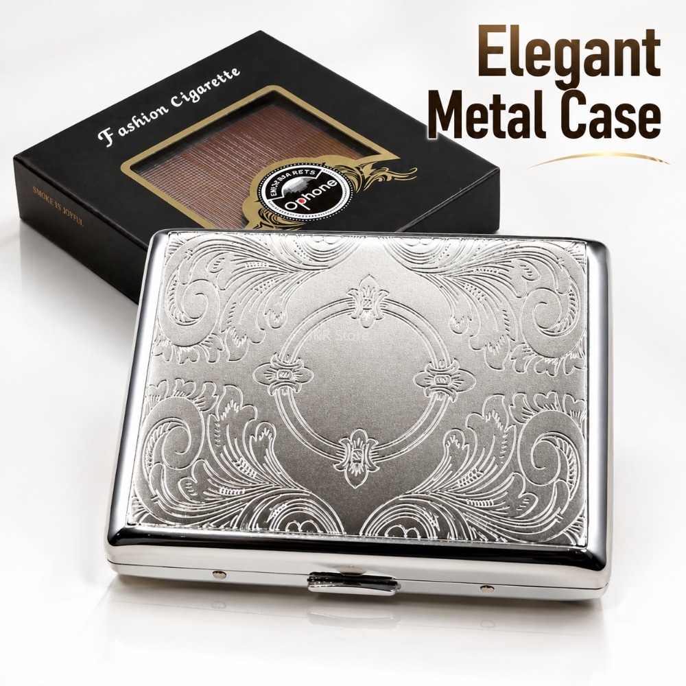 Stainless Steel Cigarette Box  - Women Accessories Holder review and price