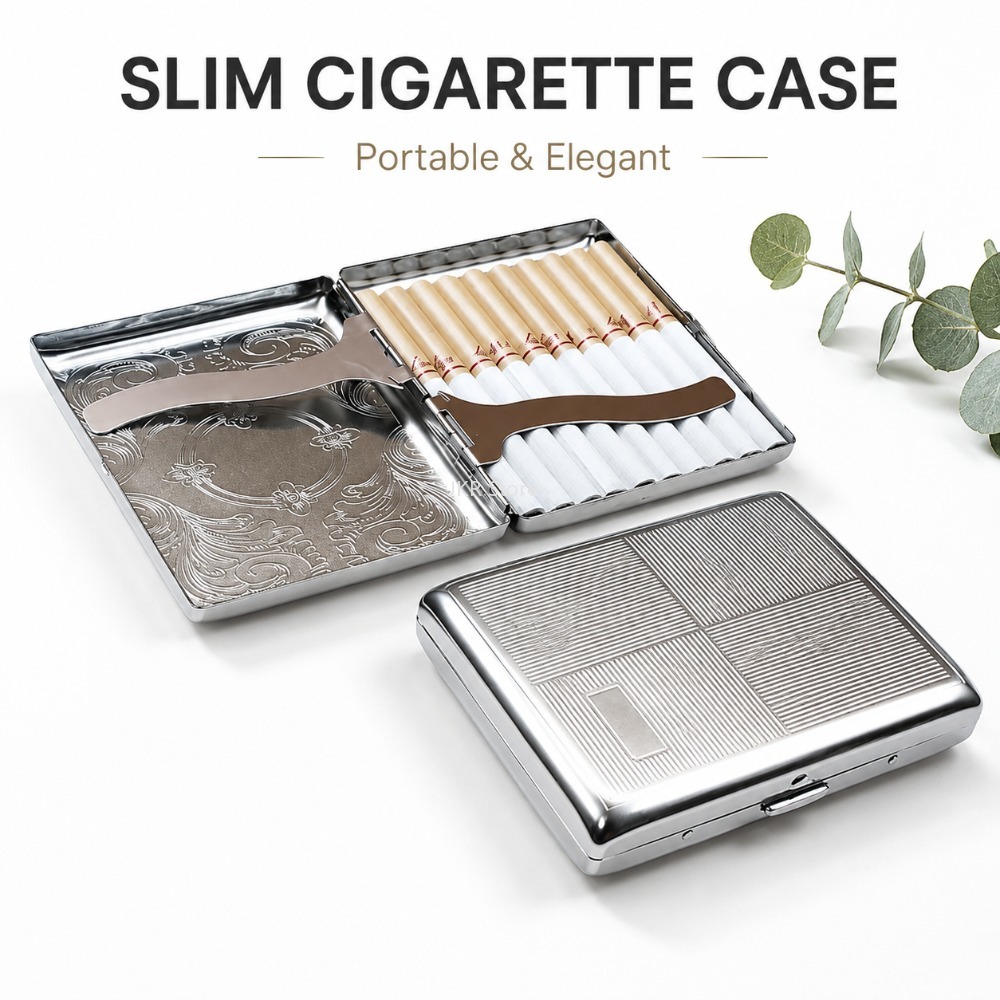 Stainless Steel Cigarette Box  - Women Accessories Holder review and price