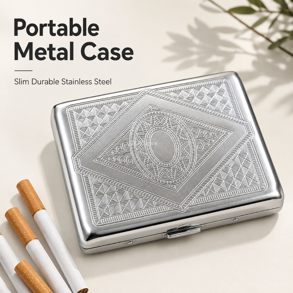 Stainless Steel Cigarette Box  - Women Accessories Holder review and price