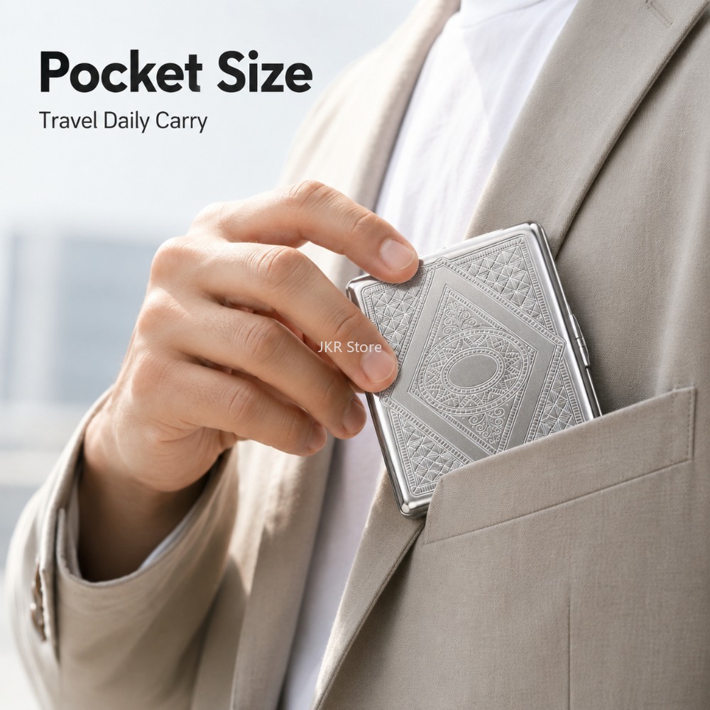 Stainless Steel Cigarette Box  - Women Accessories Holder review and price