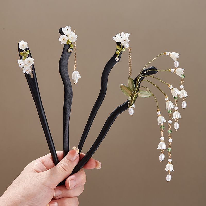Wooden Flower Hairpin Vintage  - Pearl Hair Pin review and price