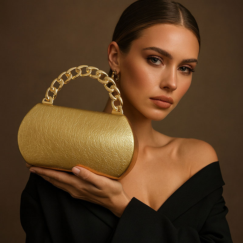 Luxury Gold Metal Buckle Box C - Wallet Chain Bag review and price