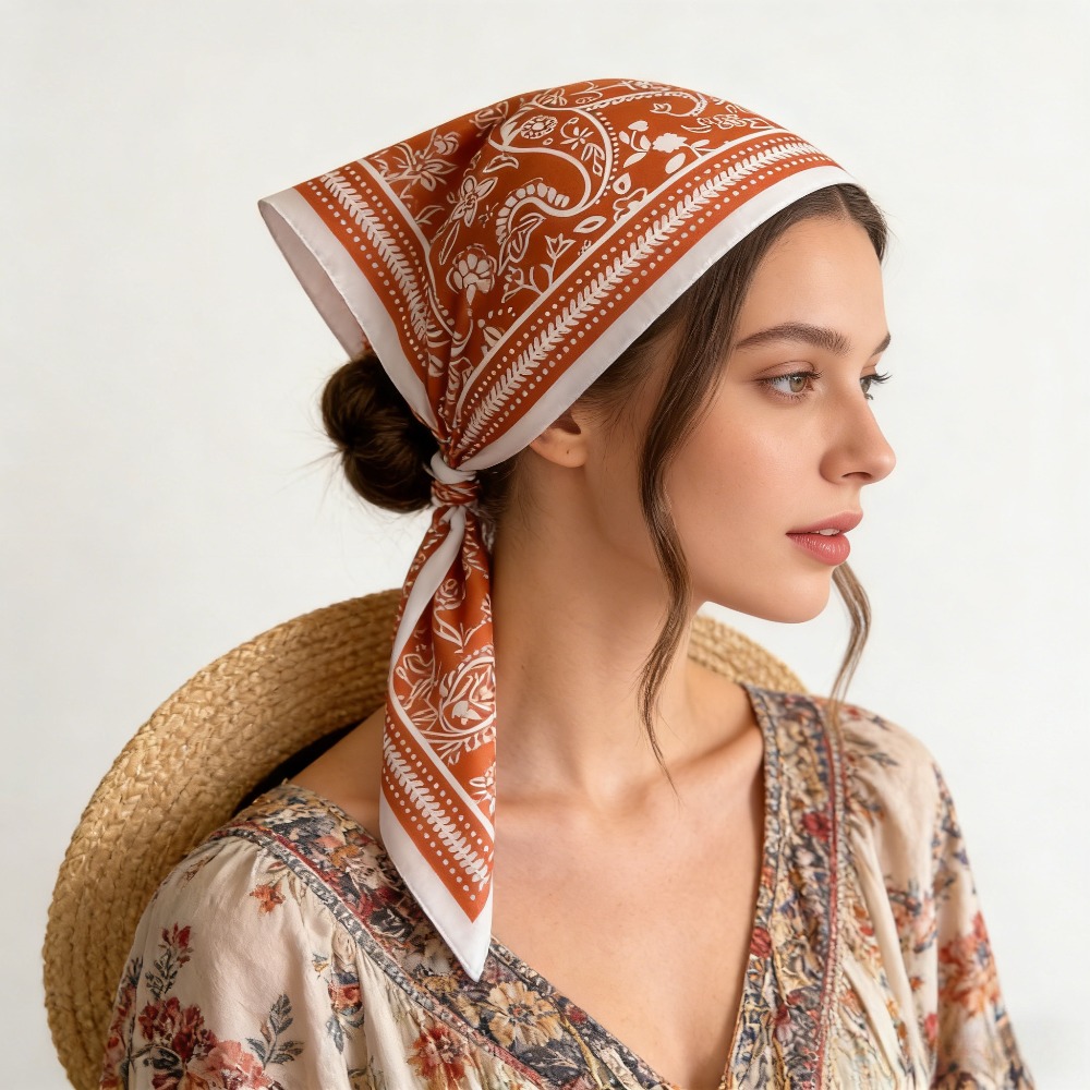 1Pc cashew print fashion silk  - Silk Scarf Square review and price
