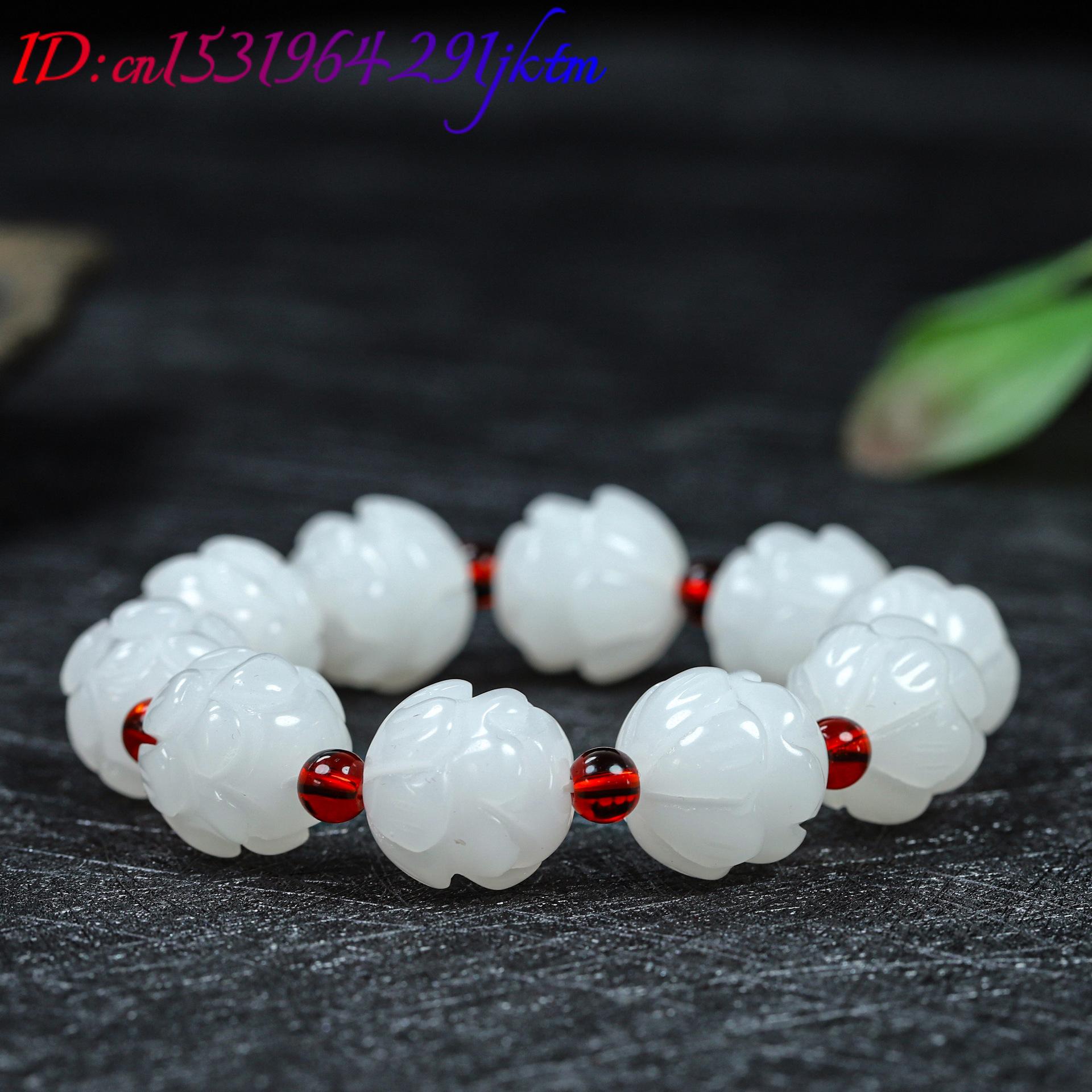 White Real Jade Lotus Bracelet - Women'S Accessories And Jewelry review and price