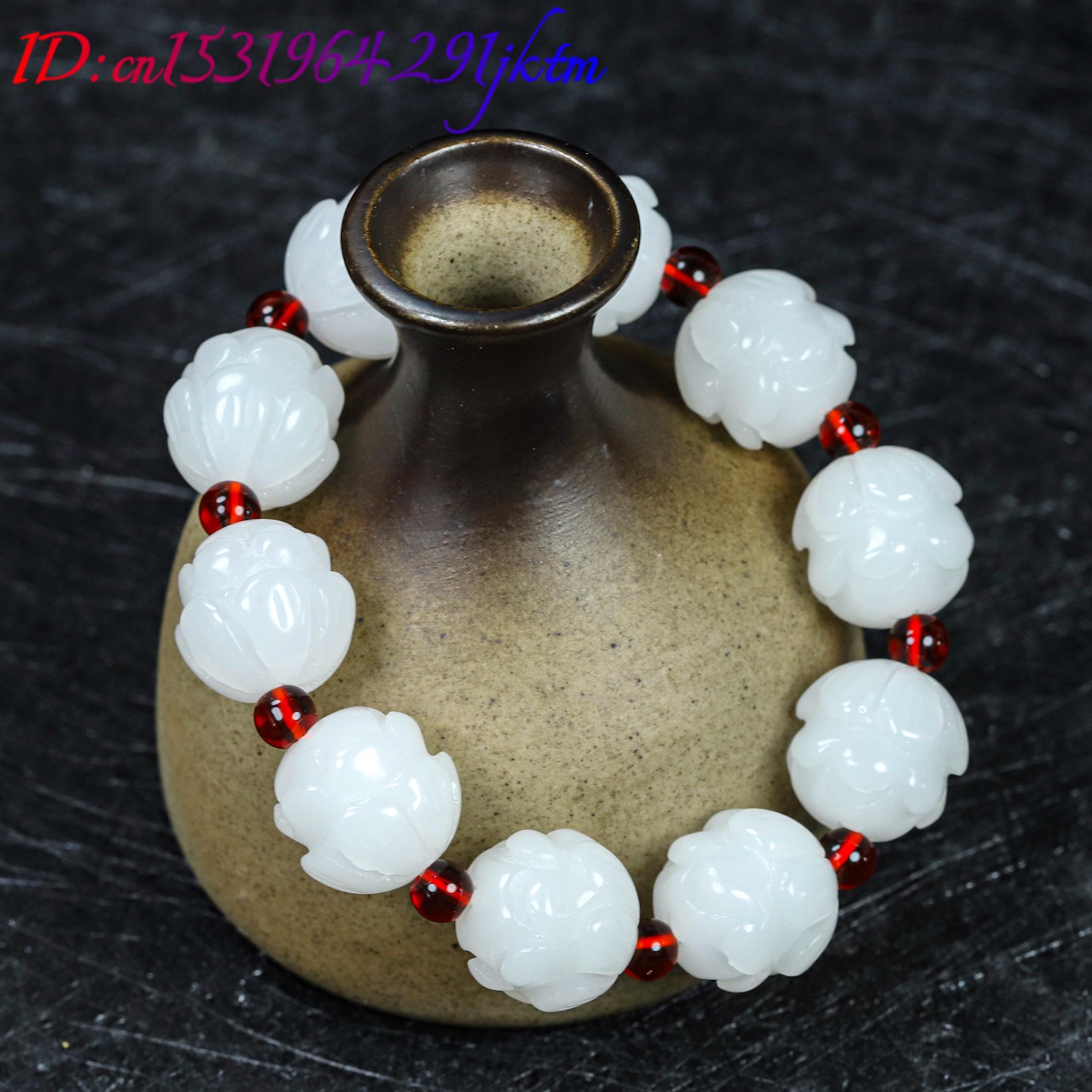 White Real Jade Lotus Bracelet - Women'S Accessories And Jewelry review and price