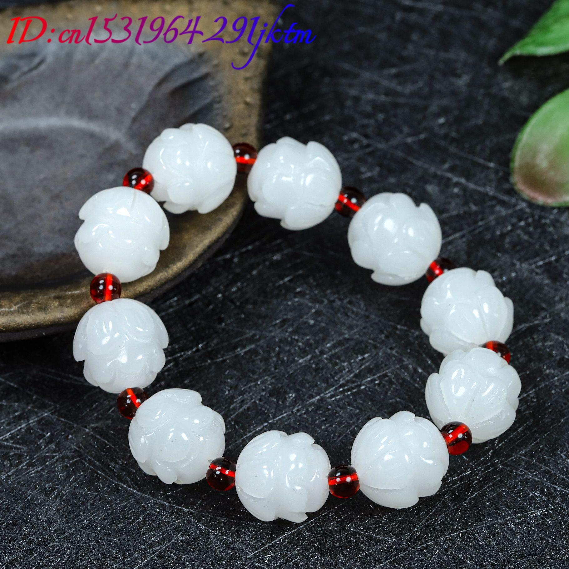White Real Jade Lotus Bracelet - Women'S Accessories And Jewelry review and price
