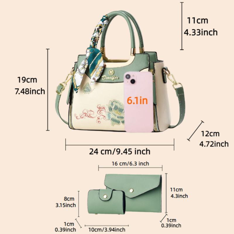 3-piece embroidered handbag se - Women'S Accessories For Suit review and price