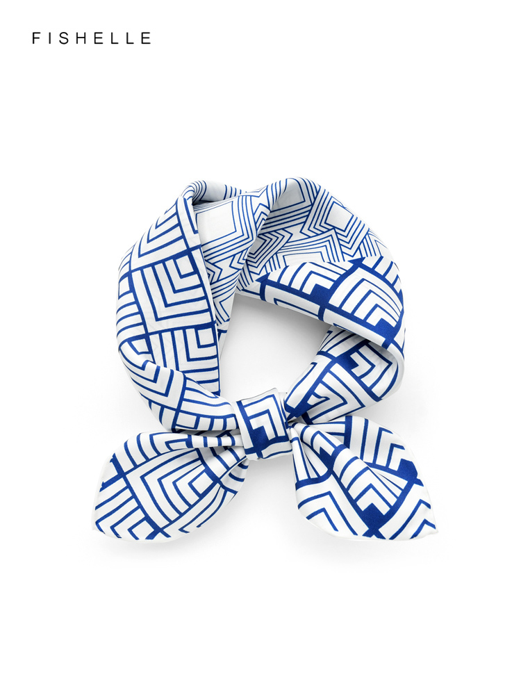 Geometric printed real silk tw - Silk Scarf Square review and price