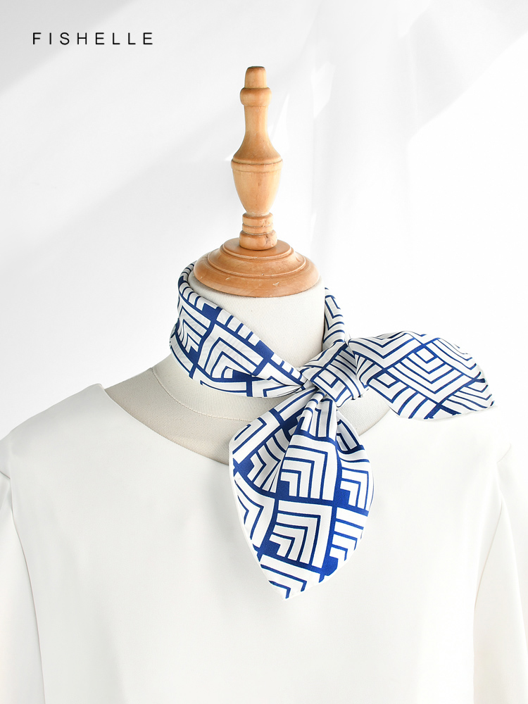Geometric printed real silk tw - Silk Scarf Square review and price