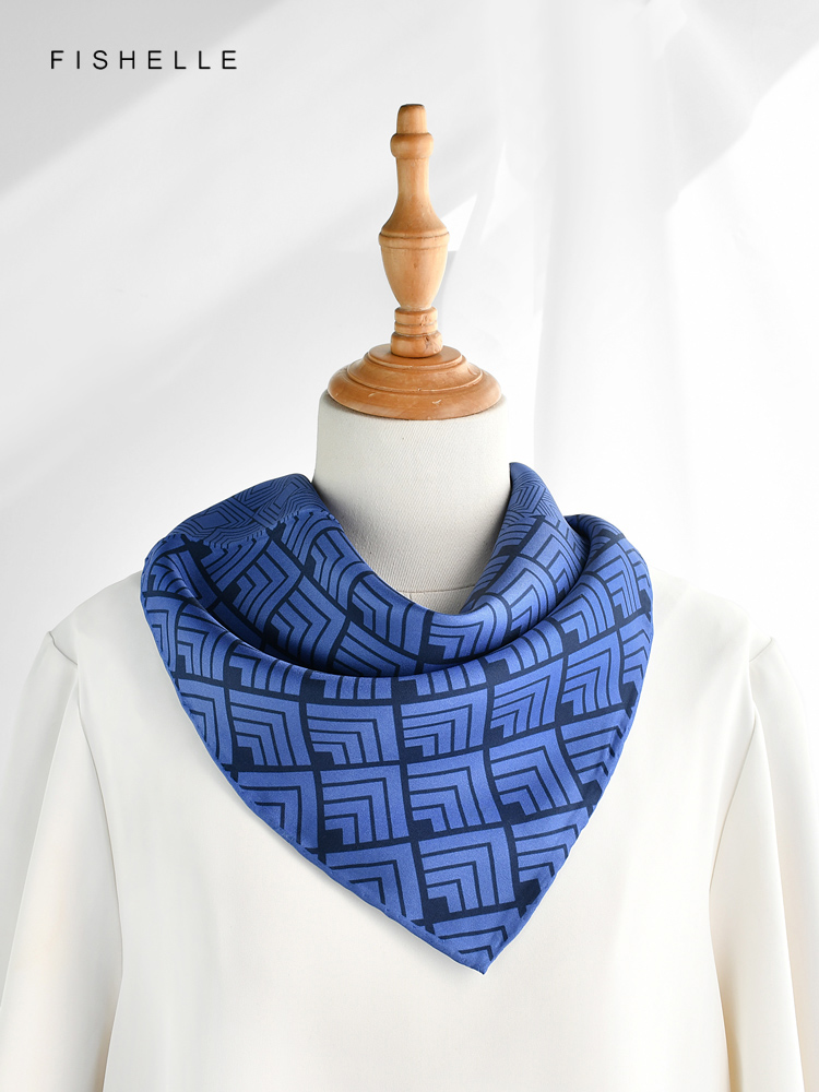 Geometric printed real silk tw - Silk Scarf Square review and price