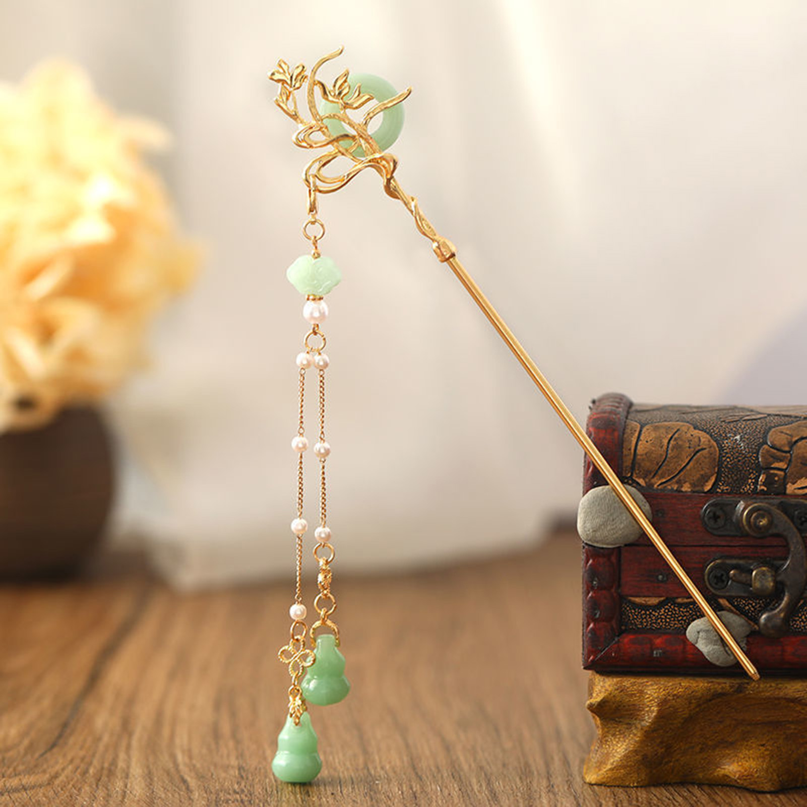 Chinese Style Glass Hairpin Fo - Pearl Hair Pin review and price
