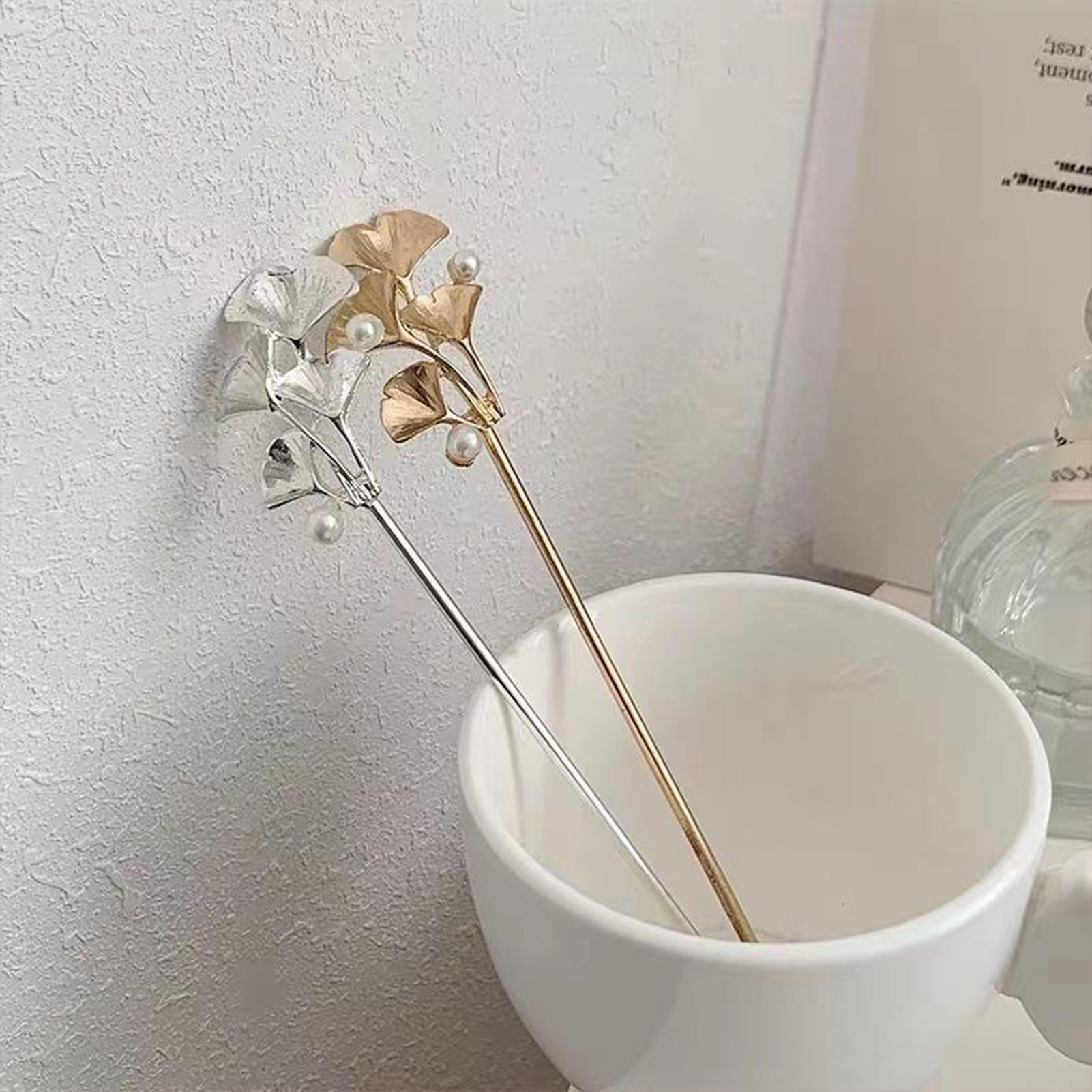 Ginkgo Leaf Hair Stick For Wom - Pearl Hair Pin review and price