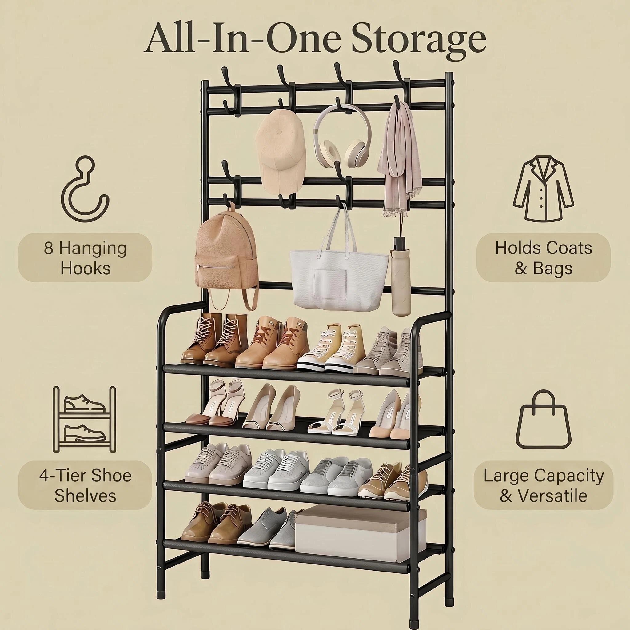 SUOERNUO Metal 4-Tier Shoe Rac - Women'S Accessories Rack Room Shoes review and price