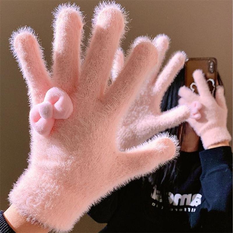 Cute Sweet Bow Plush Gloves Fo - Women'S Accessories Gift Ideas review and price